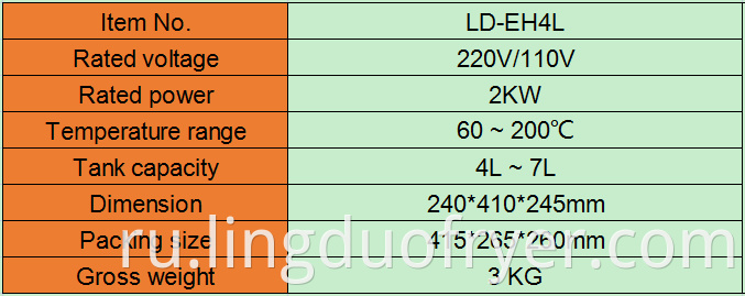 4l Electric Deep Fryer Product Details